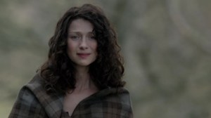 Claire at Craigh na Dun watching Jamie leave